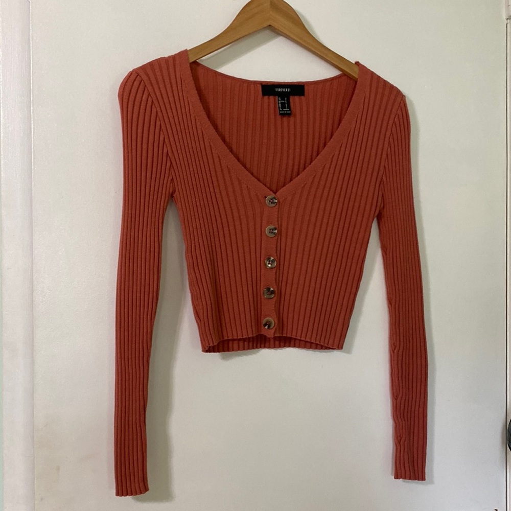 Coral Forever 21 cardigan top